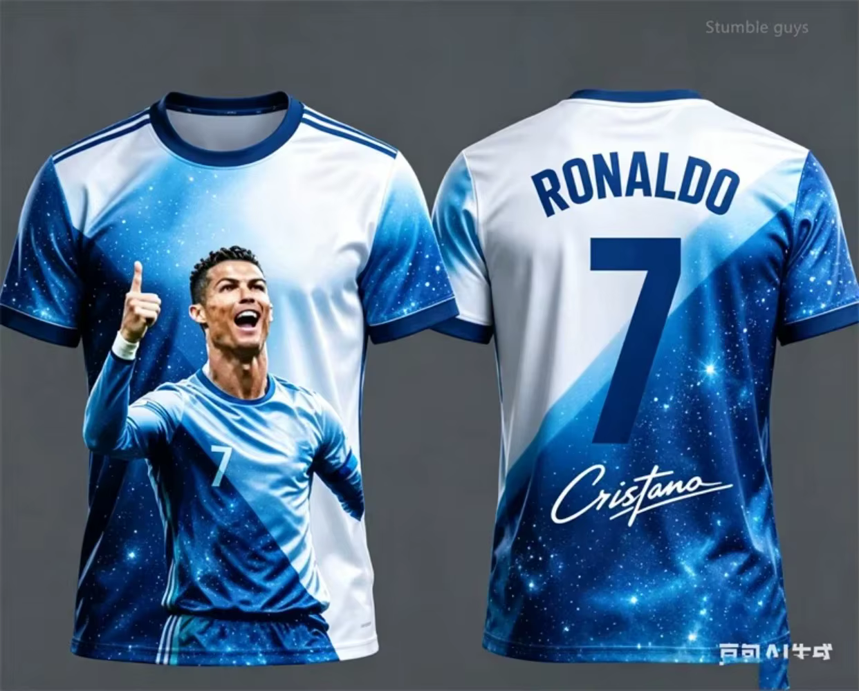 Tenue pour enfants avec design imprimé en 3D de Ronaldo pour l'été