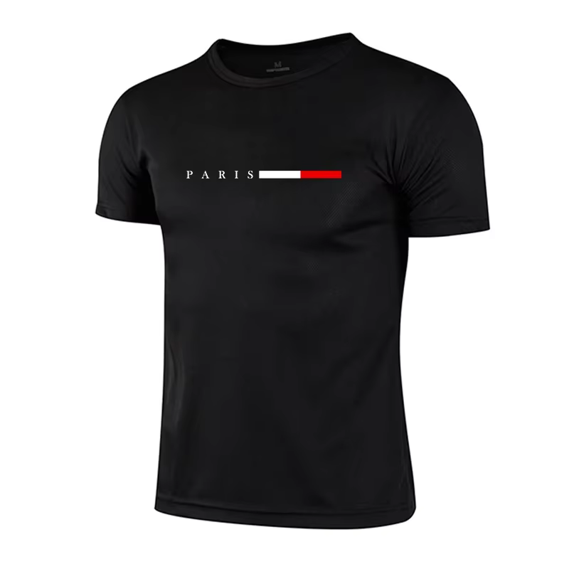 T-shirts pour hommes à imprimé décontracté, col rond, manches courtes, pour le sport quotidien, le jogging, vêtements pour homme, t-shirts en maille à séchage rapide pour le marathon 2026, été