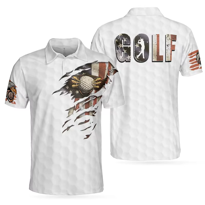 Polo de golf 3D Harajuku pour hommes
