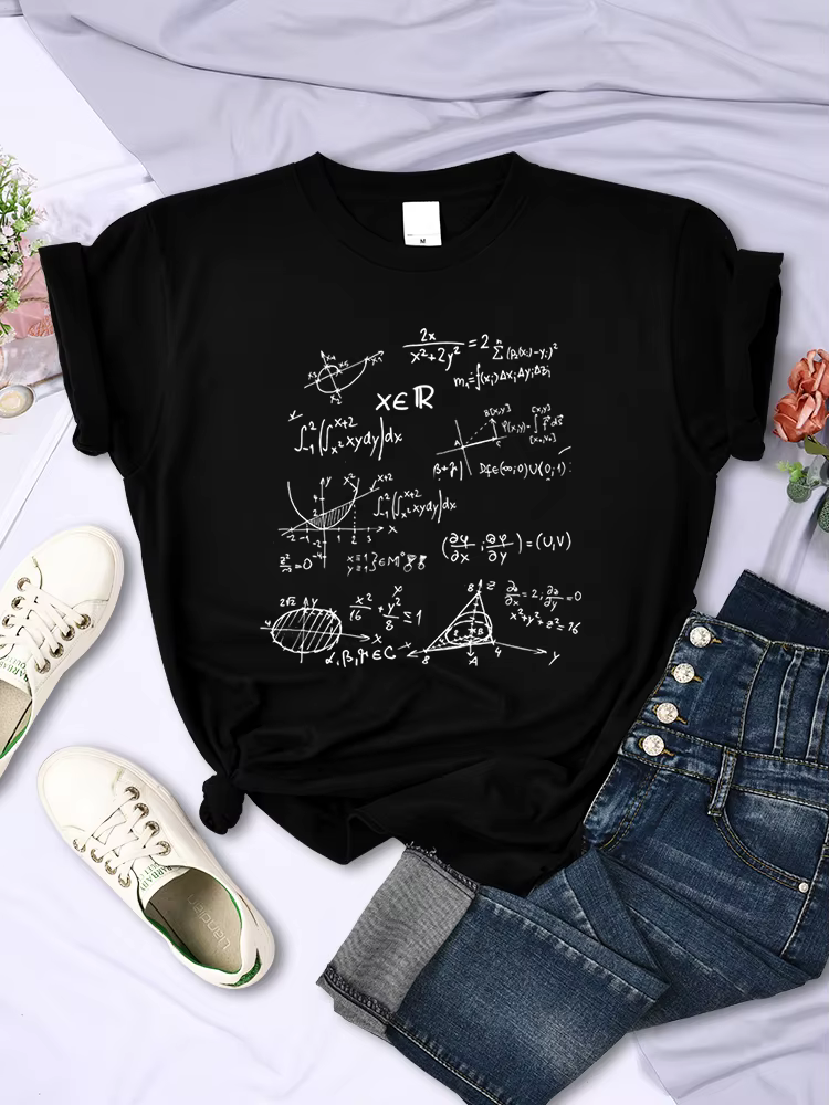 Formule mathématique imprimer femmes T-Shirt été vêtements de sport rue Hip Hop à manches courtes personnalité respirant