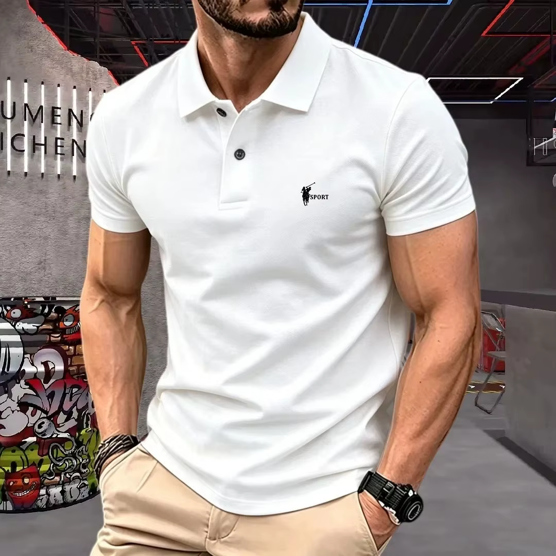 Polo homme été 2026 respirant à manches courtes – Chemise de golf et de bureau