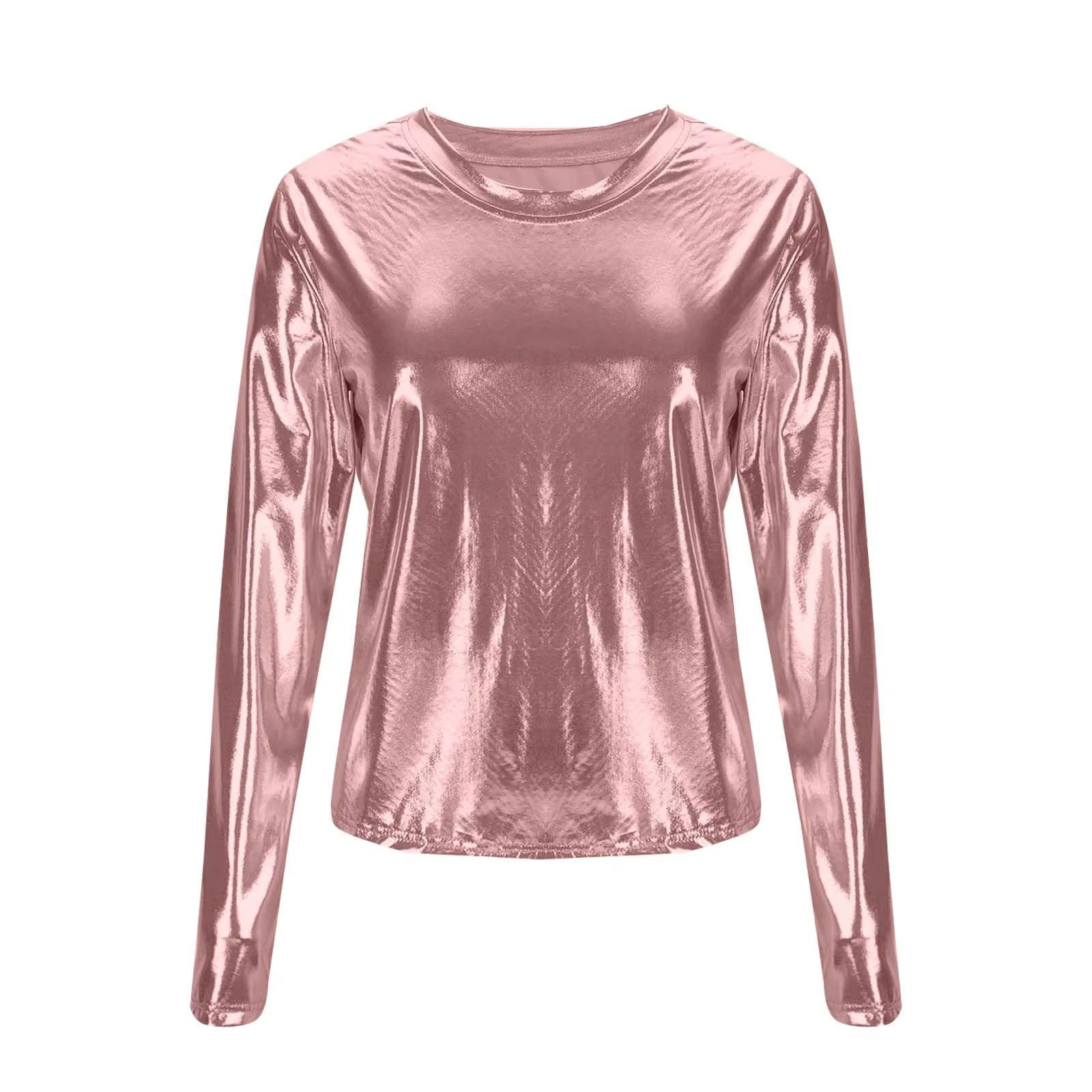 T-shirt Crop Top Brillant et Tendance pour Femme – Col Rond