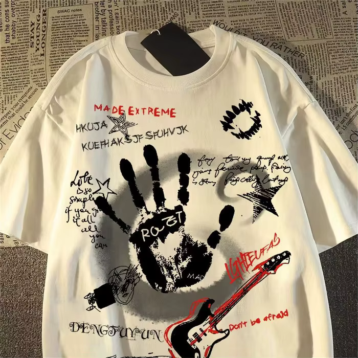 T-shirt à manches courtes et col rond pour hommes/femmes