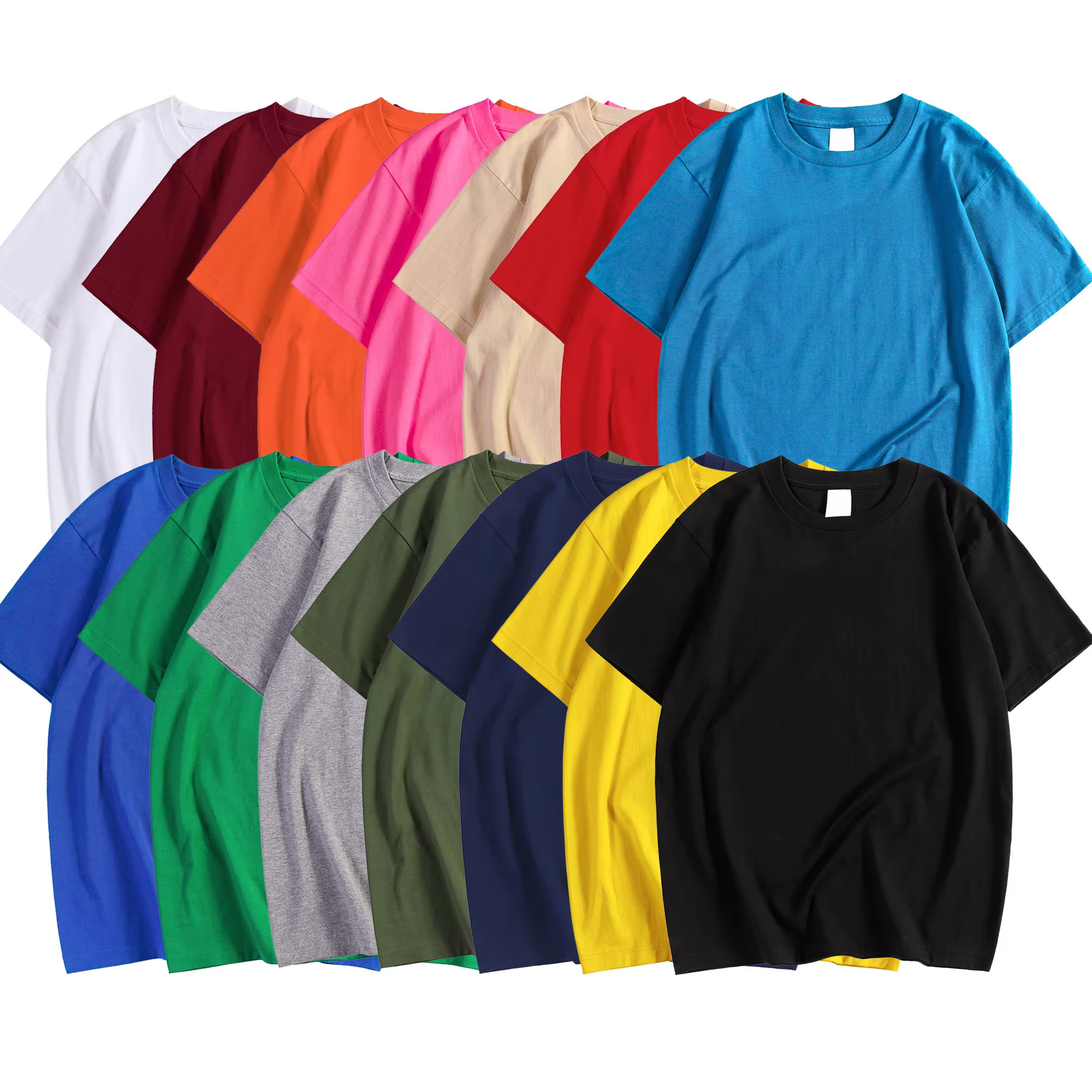 14 couleurs couleur bonbon 100% coton T-Shirts hommes femmes surdimensionné manches courtes décontracté respirant