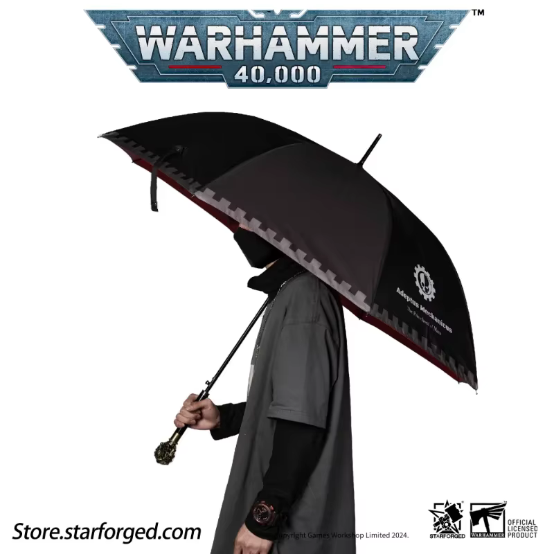 Règle starforgée sceptre de sauge Warhammer 40K jeu périphérique Mechanicum thème parapluie Double couche coupe-vent