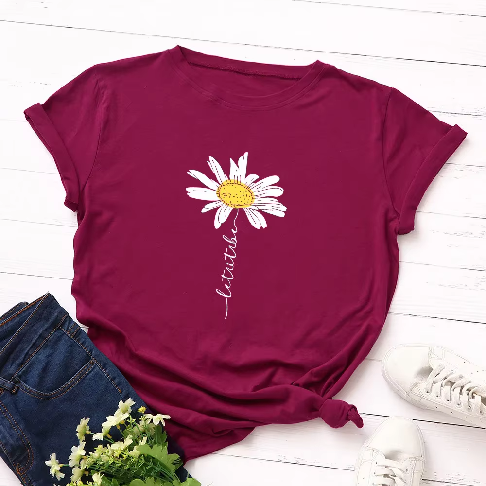 100% coton femmes T-Shirt 2025 été