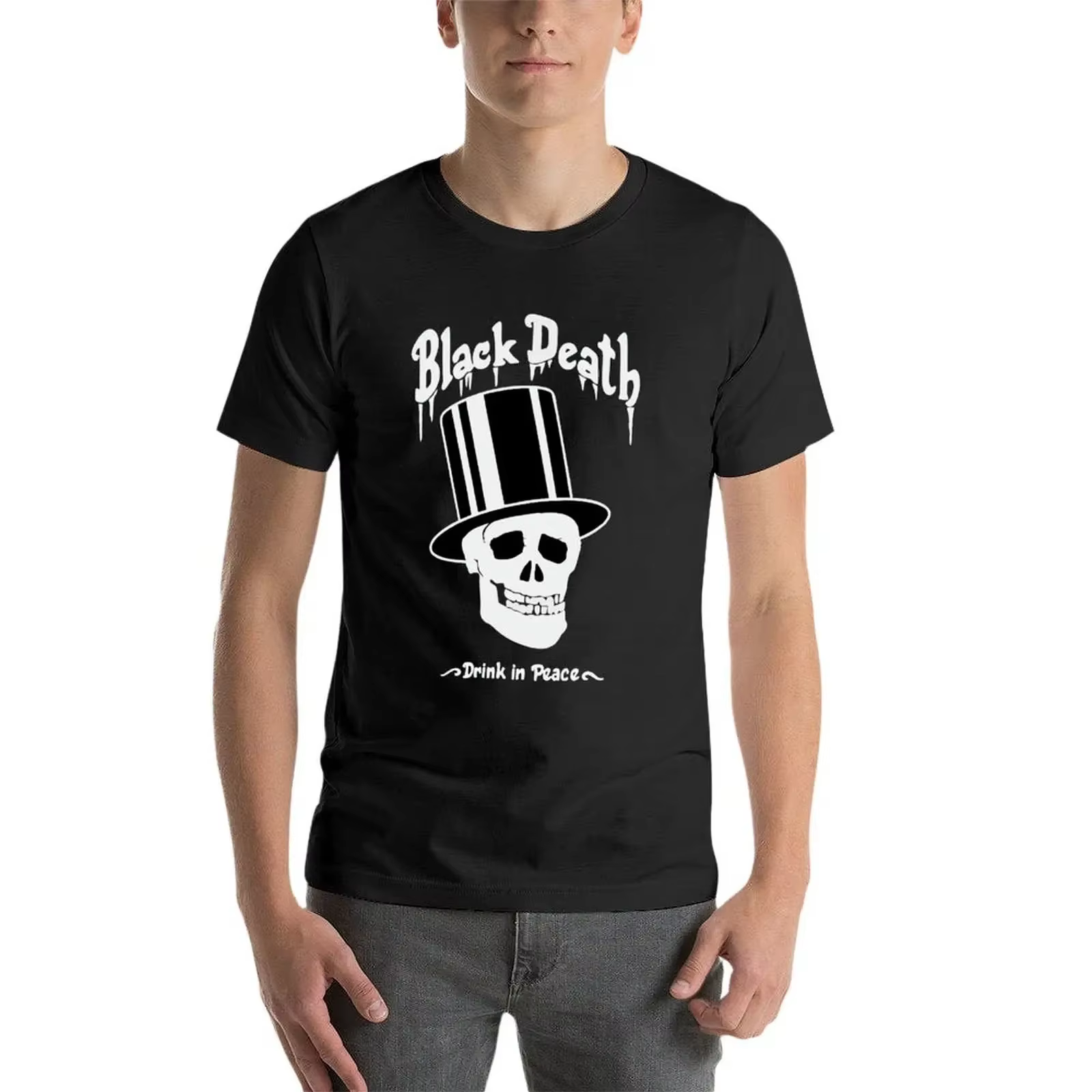T-shirt surdimensionné avec logo Black Death Vodka pour hommes, impression graphique d'animal microscopique pour garçons, vêtements sublimes