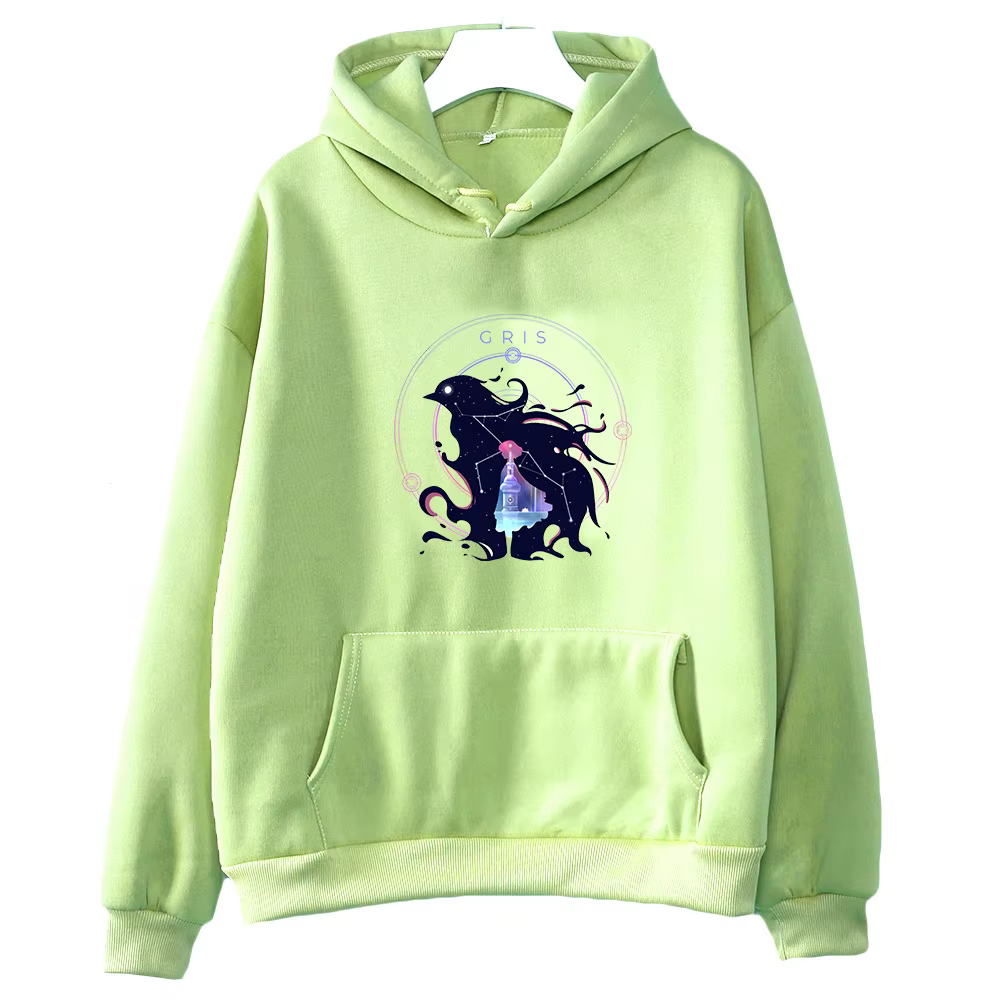 Gris Raven-Sweat-shirt à manches longues pour hommes et femmes