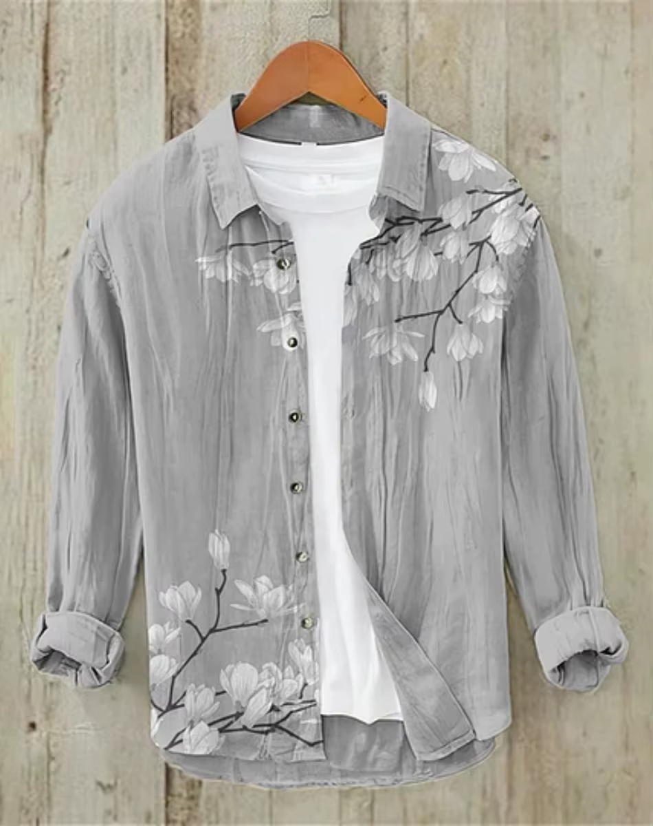 Sakura – chemise japonaise en lin mélangé
