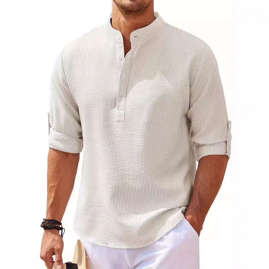 Chemise à carreaux à manches longues pour hommes