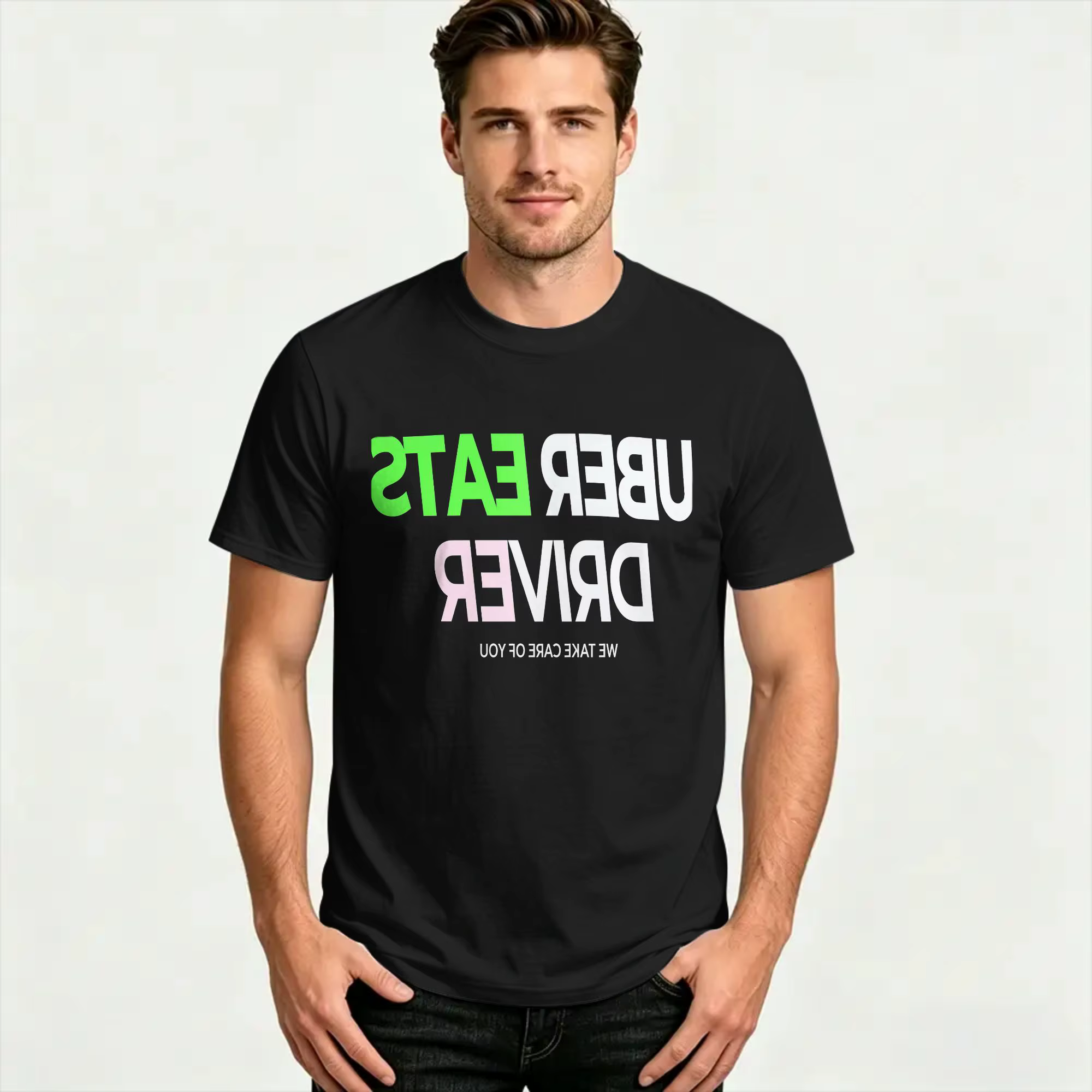 Humor U-uber Eats T-shirt de livraison pour hommes