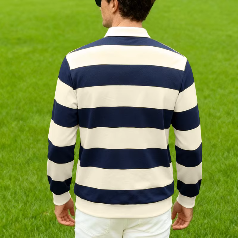 Polo de rugby rayé pour hommes