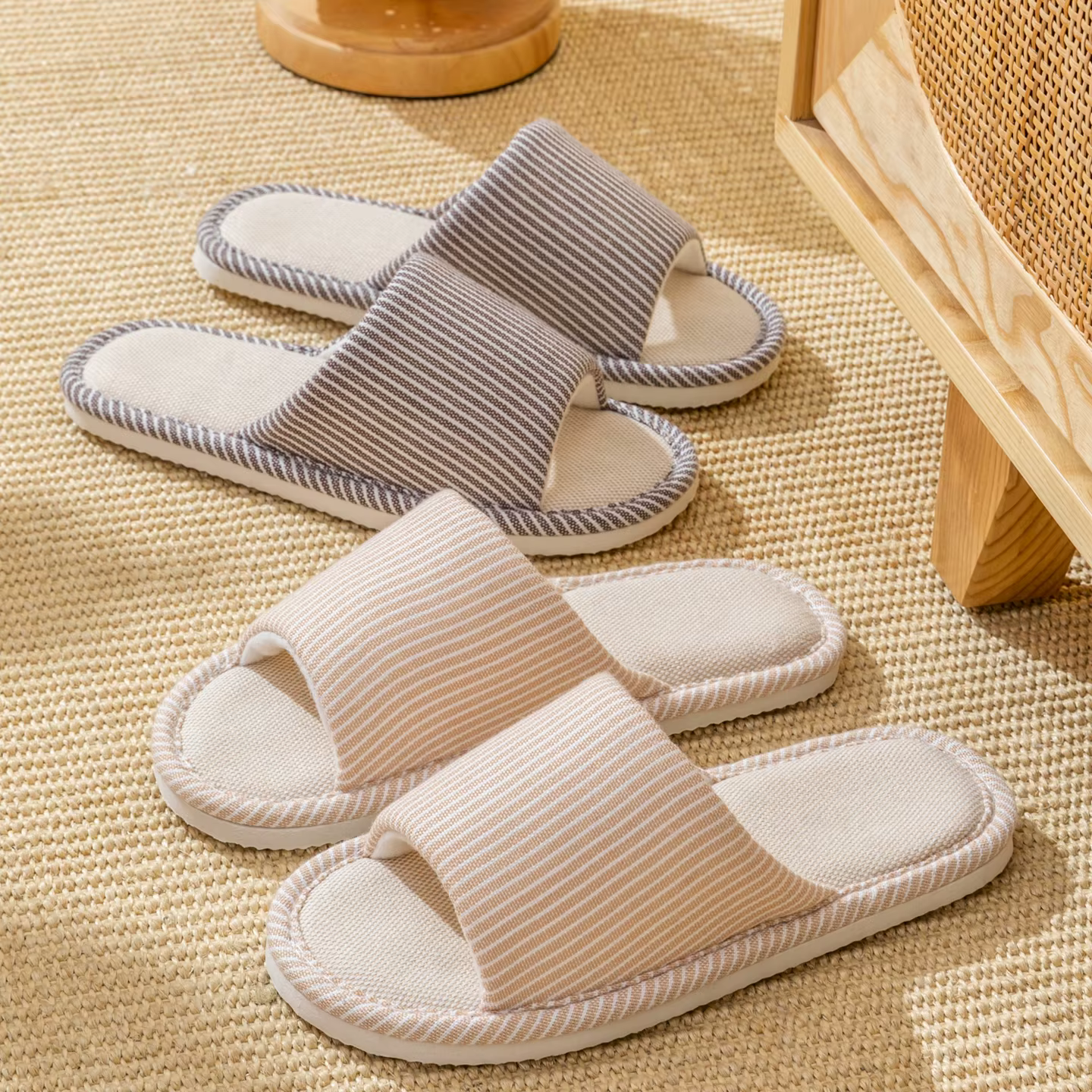 Chaussons en lin antidérapants pour hommes