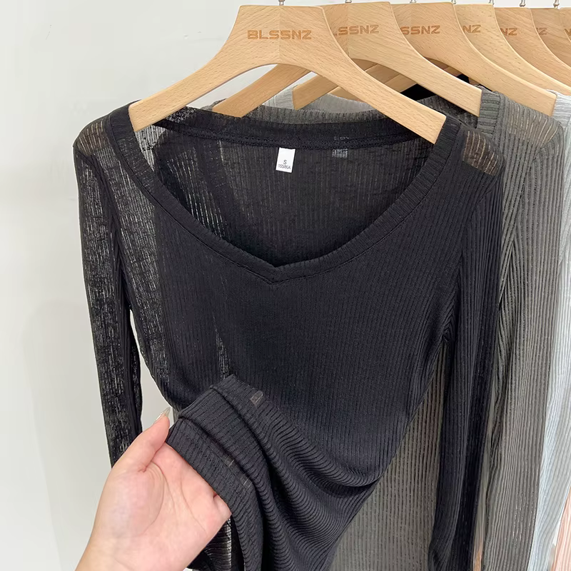 Nouveau T-shirt transparent et léger pour femme