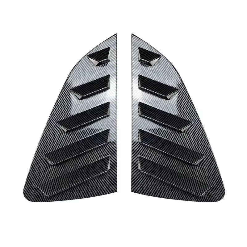 Coques de ventilation latérales pour vitres arrière de voiture, aspect carbone noir brillant, pour VW Polo MK6 2018 2019 2020 2021 2022 2023