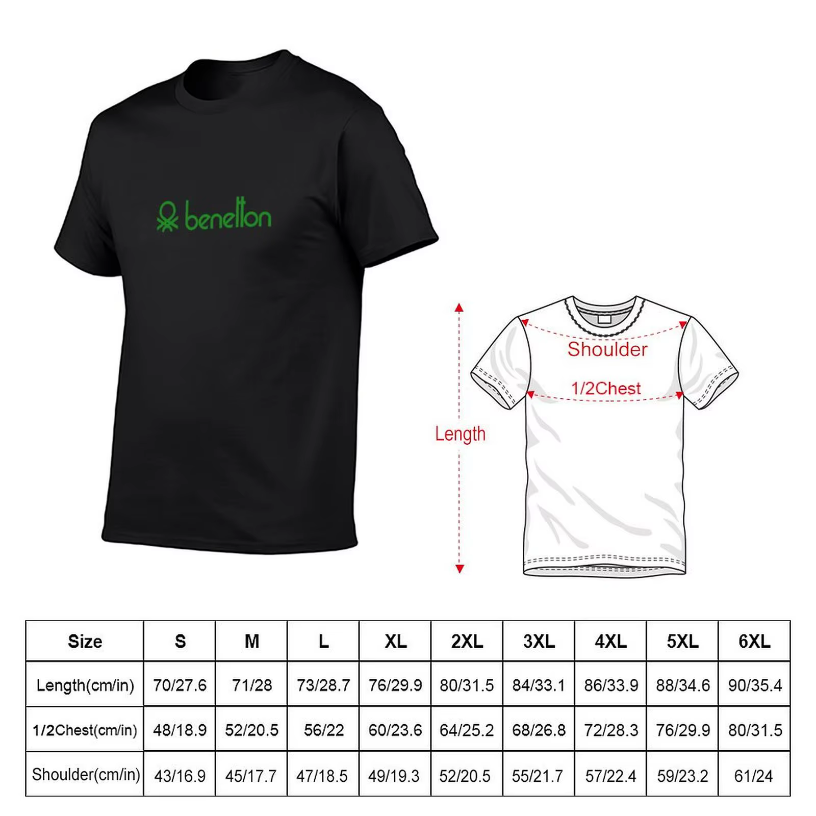 T-Shirt vintage uni Benetton pour homme, vêtement surdimensionné, blanc