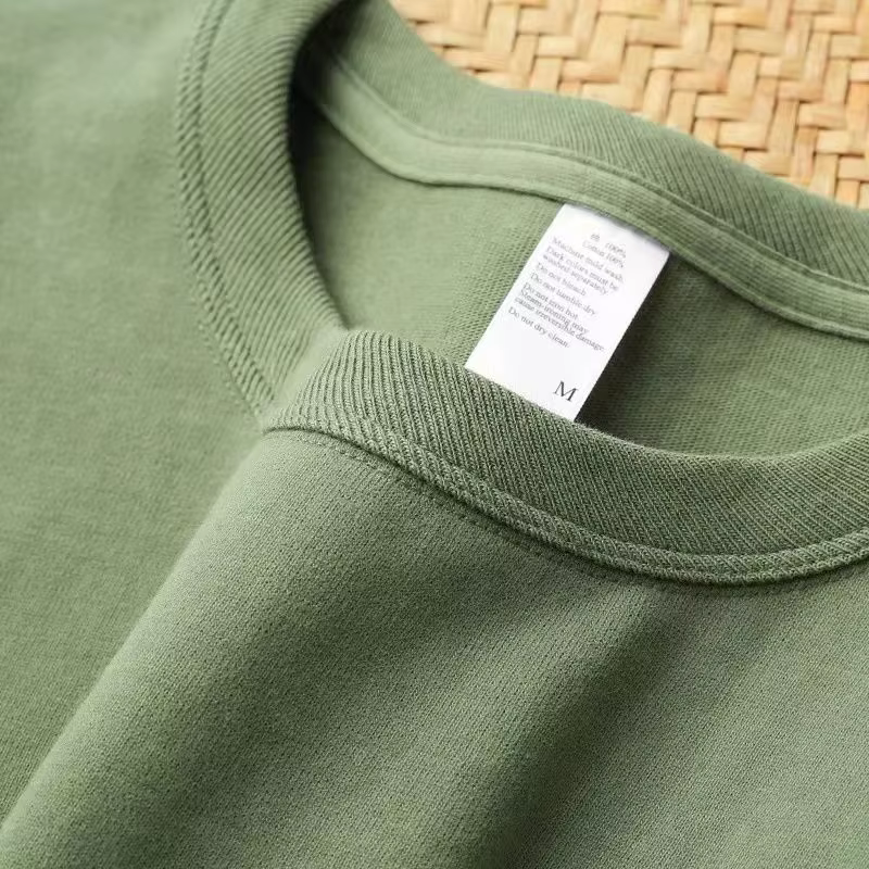 T-Shirt à manches courtes brossé vert avocat lourd 300g, haut d'été en coton de haute qualité vert Roden