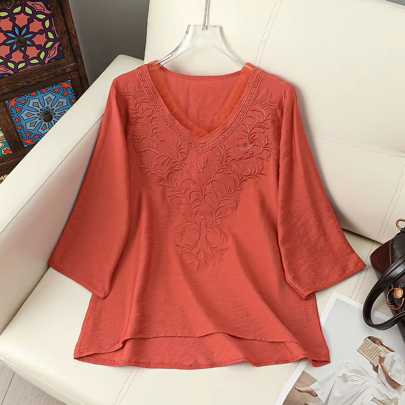 T-shirt brodé pour femme