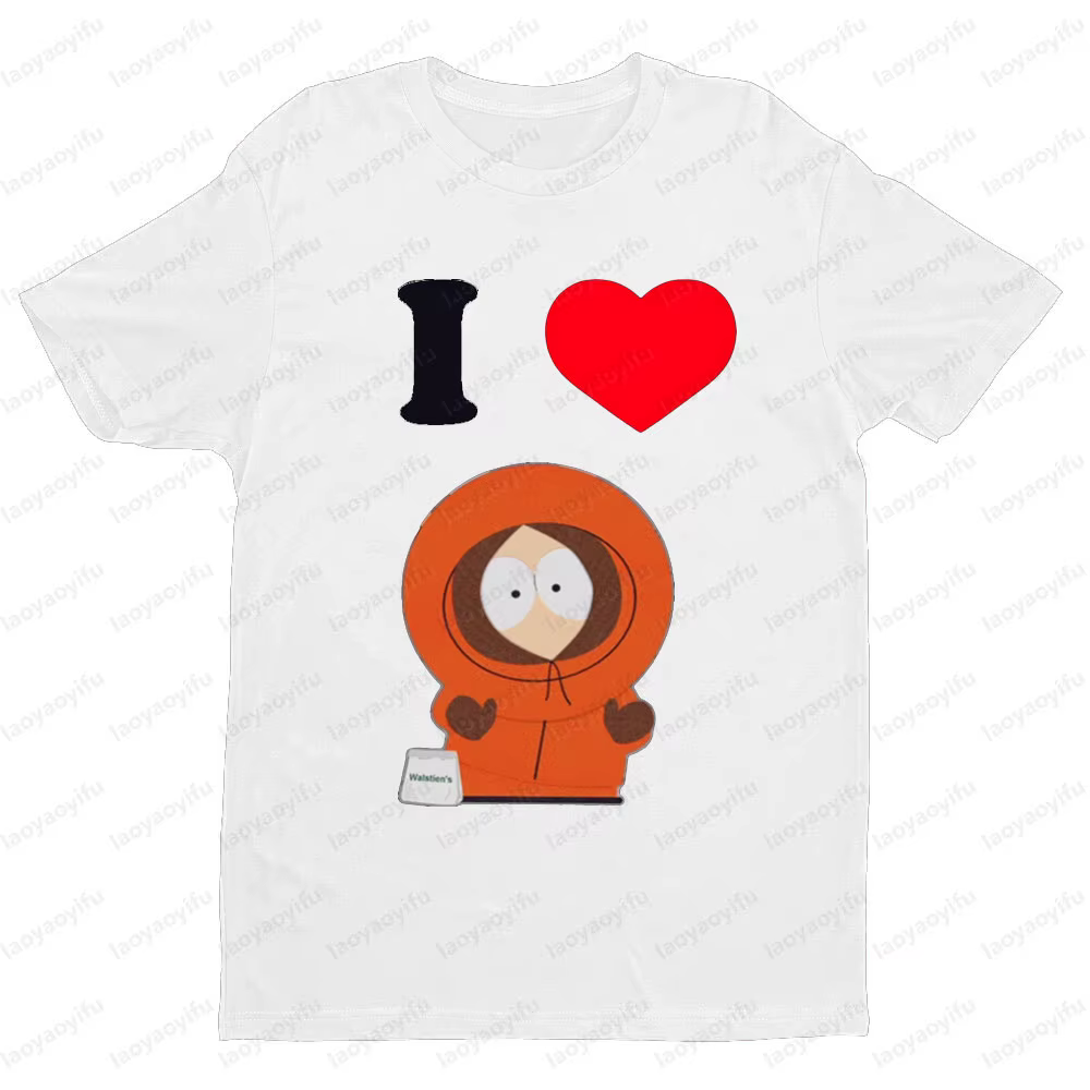 South Park thème I coeur rôle graphique imprimé T-shirt hommes femmes universel décontracté col rond manches courtes