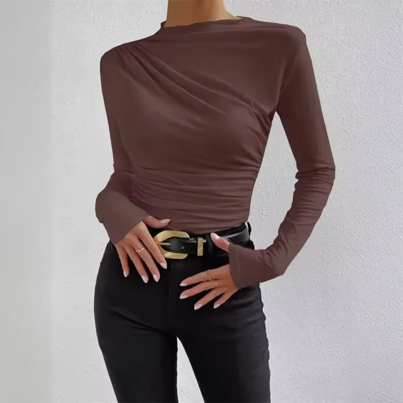 T-shirt basique à manches longues pour femmes