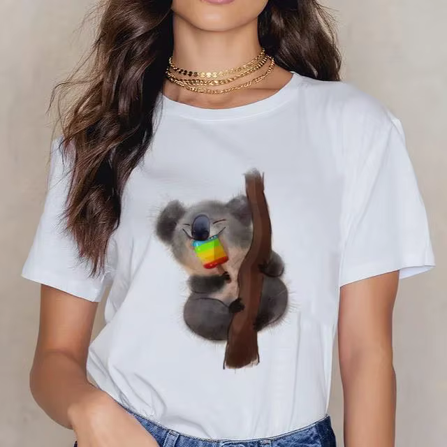 T-shirt pour femme avec imprimé animal kawaii koala
