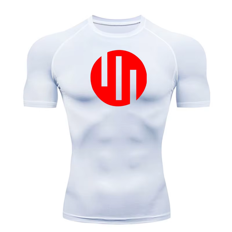 T-shirt de course à manches courtes blanc pour hommes