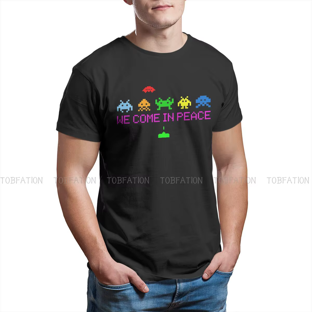 T-shirt «We Come In Peace» pour homme