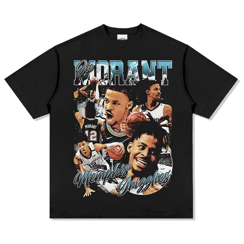 T-shirts Oversize Homme Imprimés Basketball Streetwear Américain Manches Courtes Hip-Hop Y2K Décontractés Col Rond Hauts Cool pour Garçons