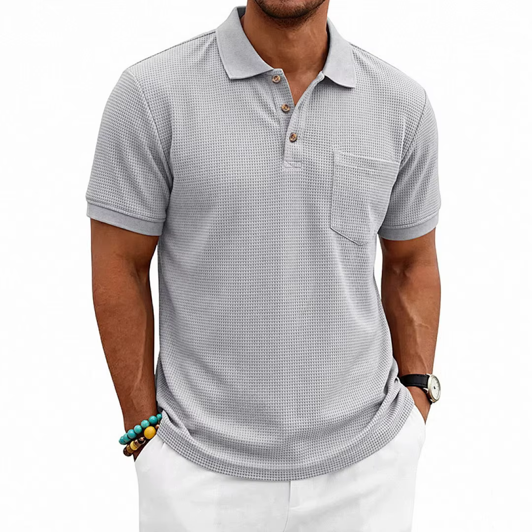 Polo pour homme 2026 – Nouvelle collection été – Tissu gaufré décontracté et respirant – Coupe ample