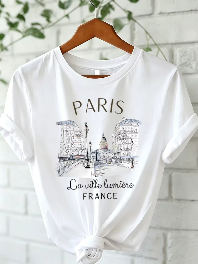 T-shirt imprimé Paris années 90 pour femme