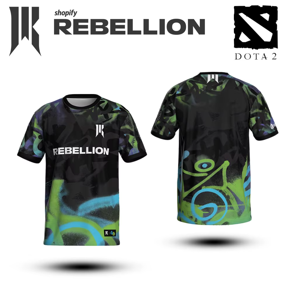 Maillot personnalisable DOTA2 Esports Gear Shopify Rebellion