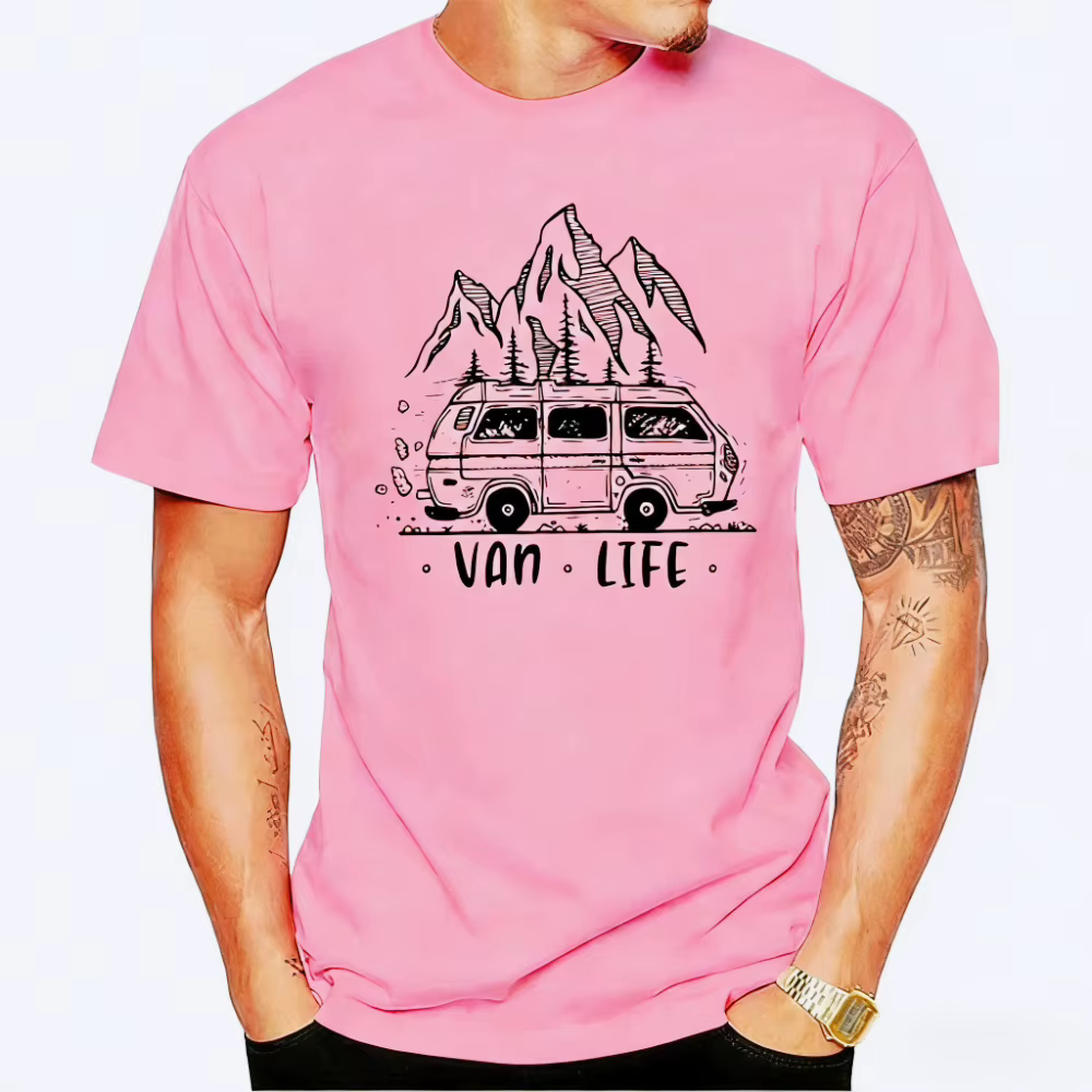 Hommes vêtements Van Life dames Camping imprimé T-Shirt homme conception T petit haut