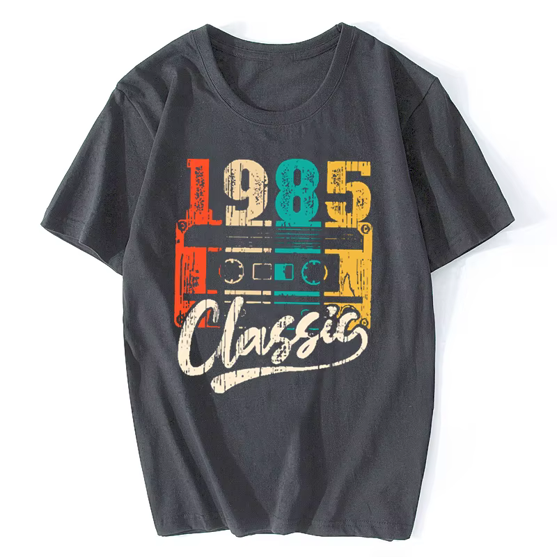 T-shirt rétro en coton pour homme