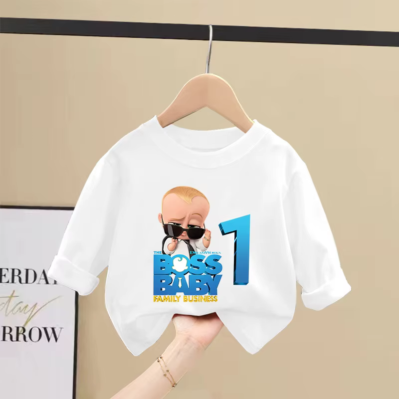 T-shirt mignon Baby Boss numéro 1-10 à manches longues