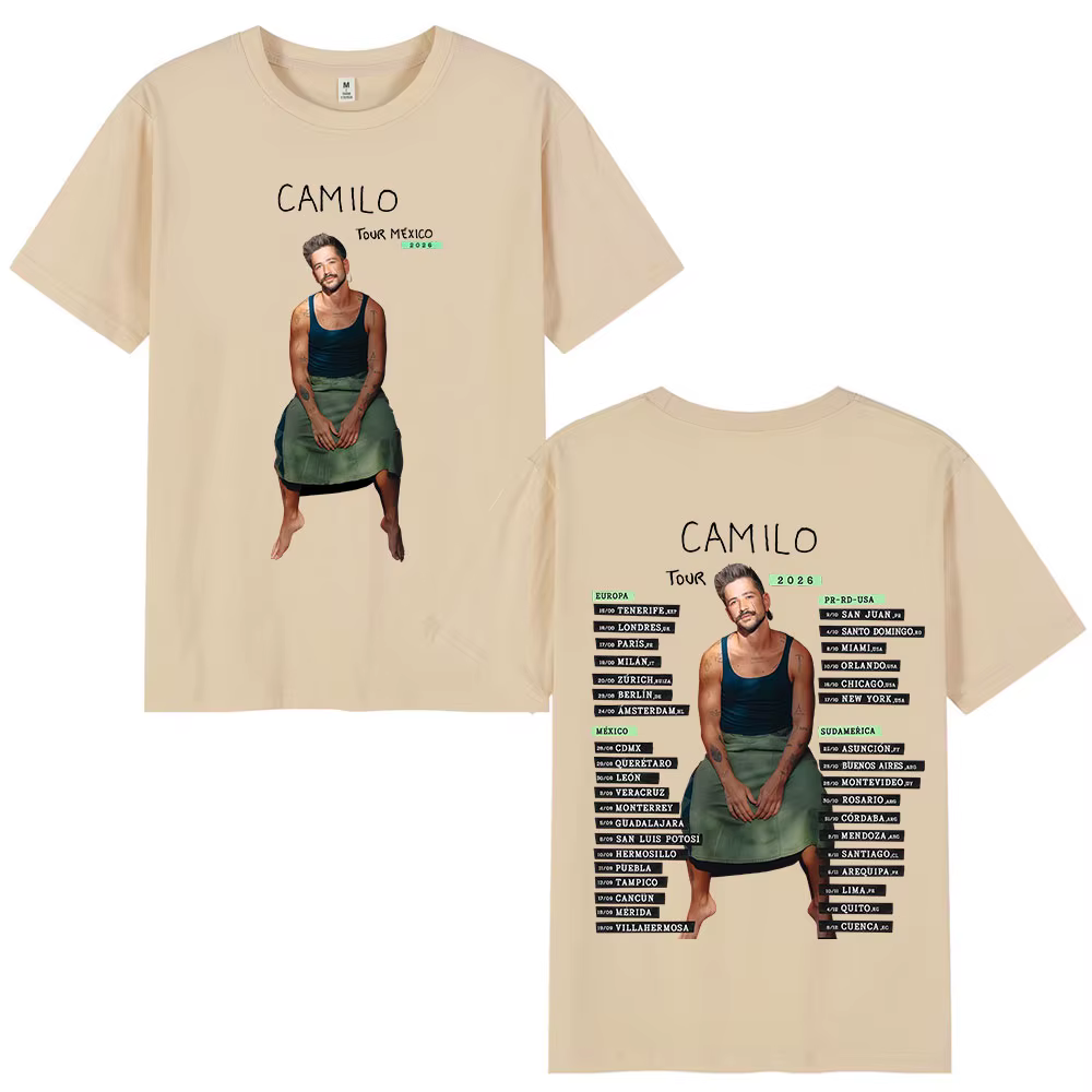 T-shirts de la tournée 2026 du chanteur Camilo