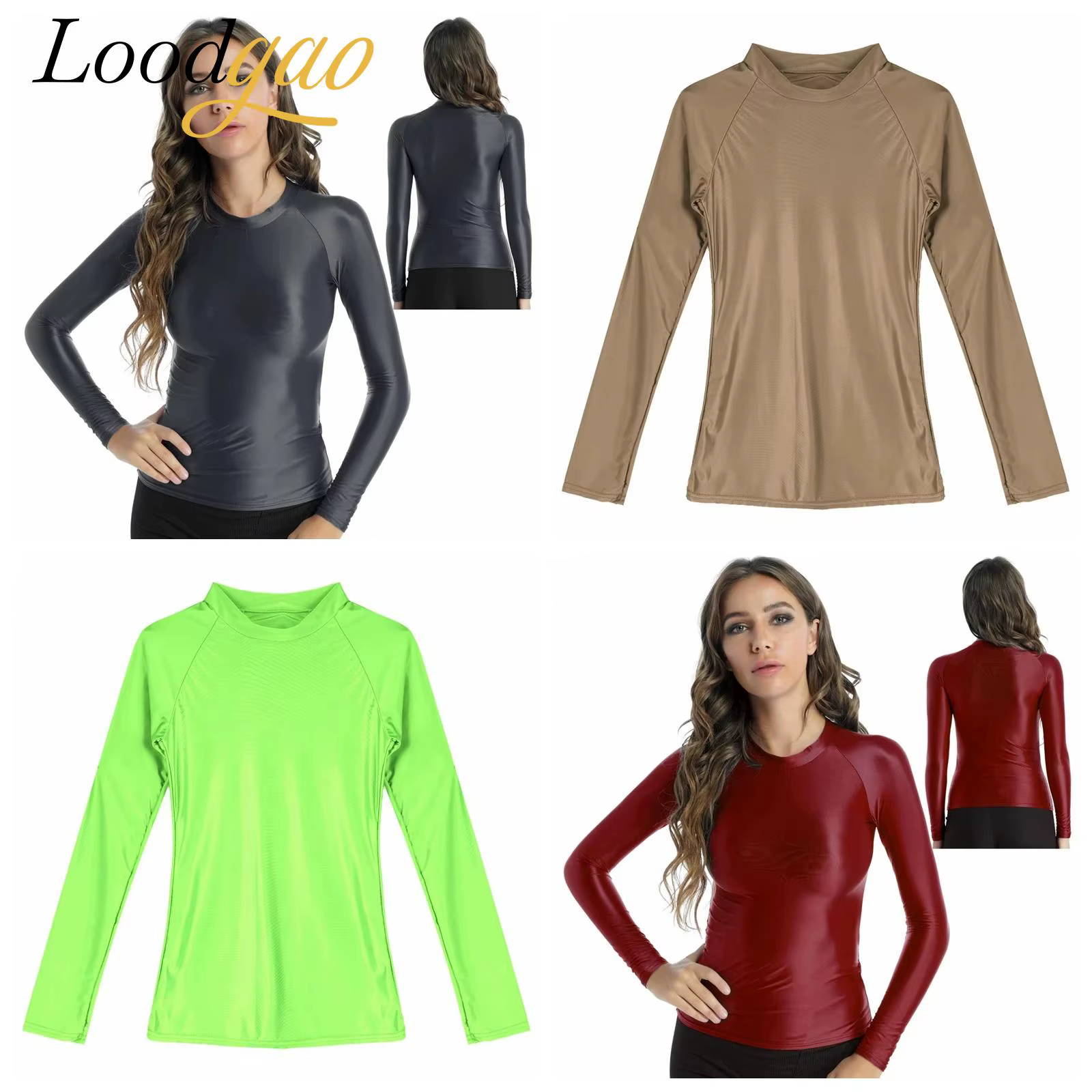 T-shirts brillants pour femmes t-shirt métallique brillant hauts Disco