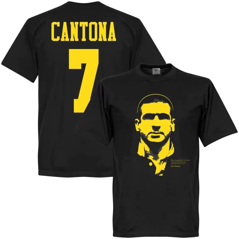 T-shirt de football en coton imprimé pour homme, édition commémorative Cantona 7 du Manchester United, col rond, manches courtes, été