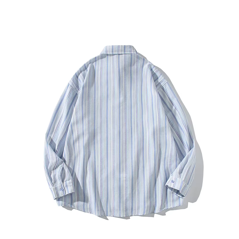 Chemise à manches longues rayée à boutons