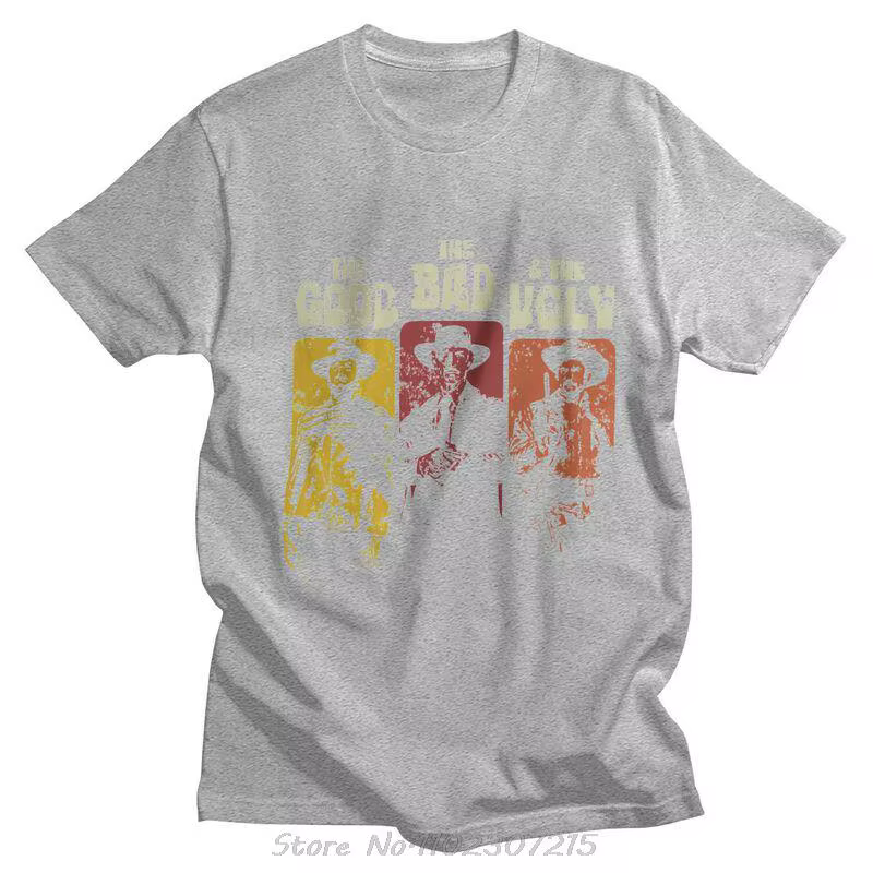 Le bon le mauvais et le laid hommes T-shirt coton t-shirts Clint Eastwood