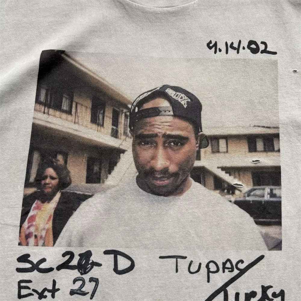 T-Shirt 2Pac THUG LIFE Saint pour hommes et femmes, T-Shirt lavé