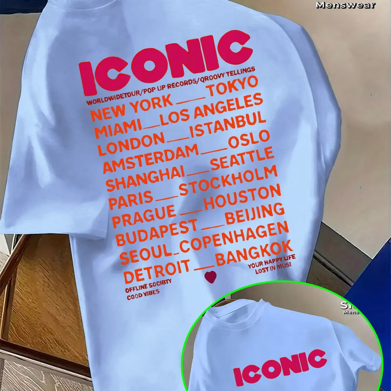 T-shirt graphique iconique pour homme