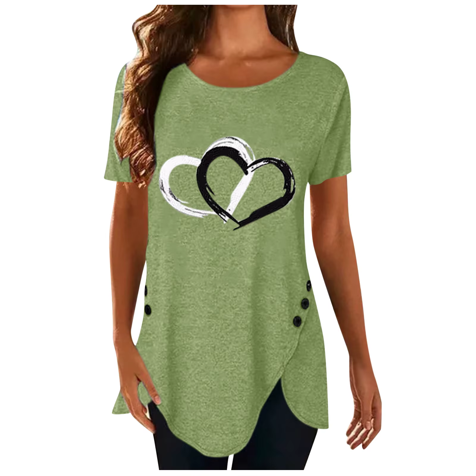 T-shirt mode grande taille hauts femmes décontracté col rond chemise t-shirts dames ample imprimé fleuri tunique