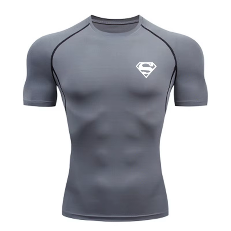 T-shirt de compression homme 2026 à manches courtes – Maillot de sport fitness