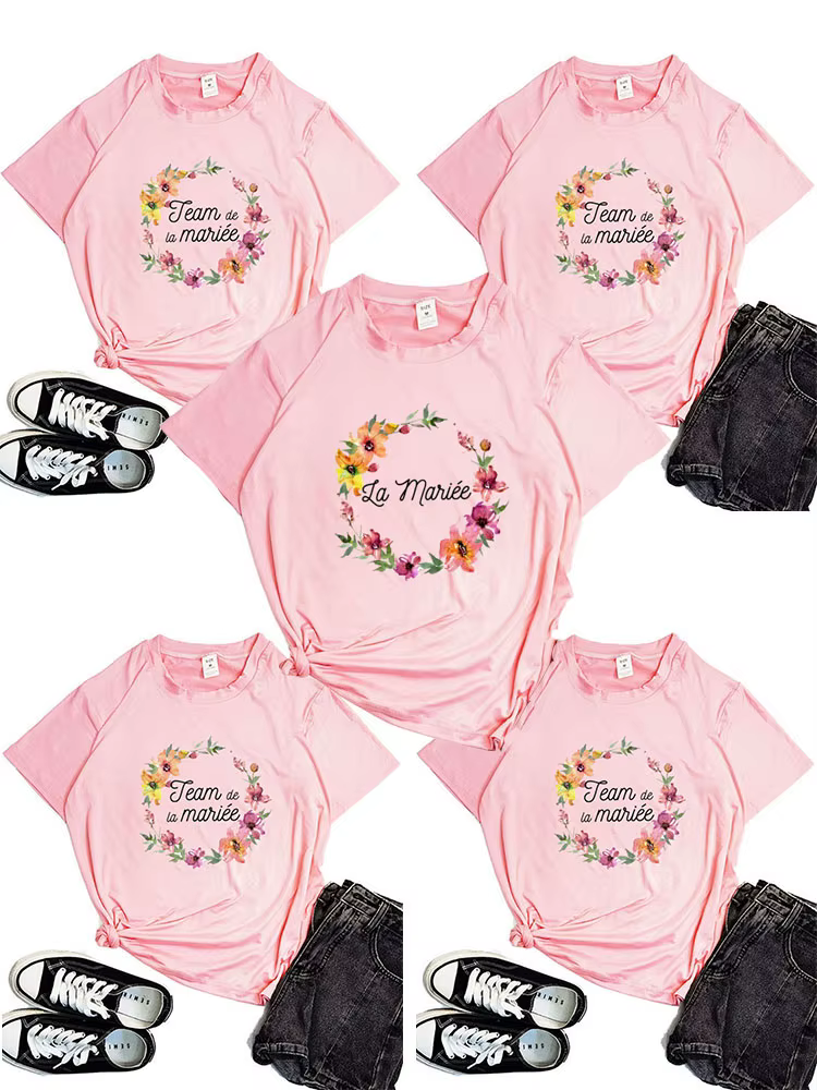 T-shirt Team De La Mariée pour Femme