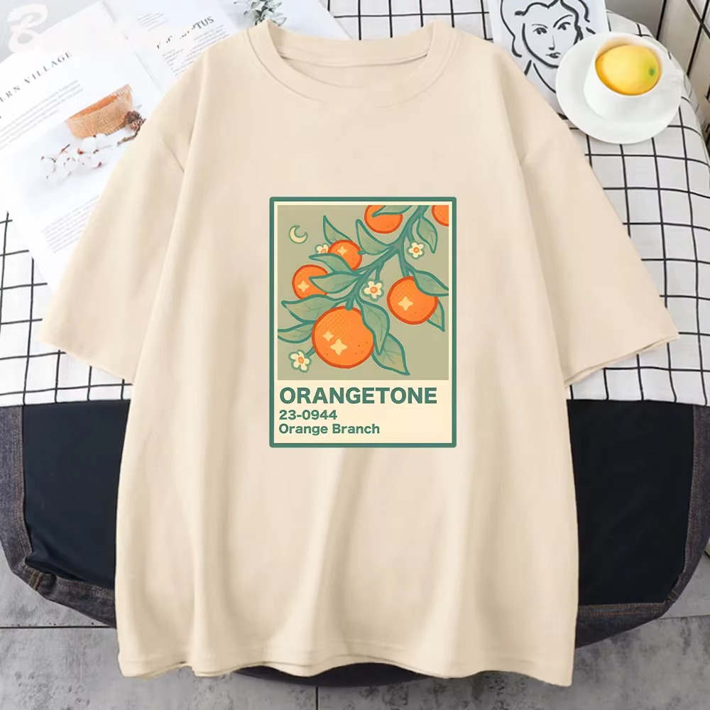 T-Shirt imprimé branche Orange