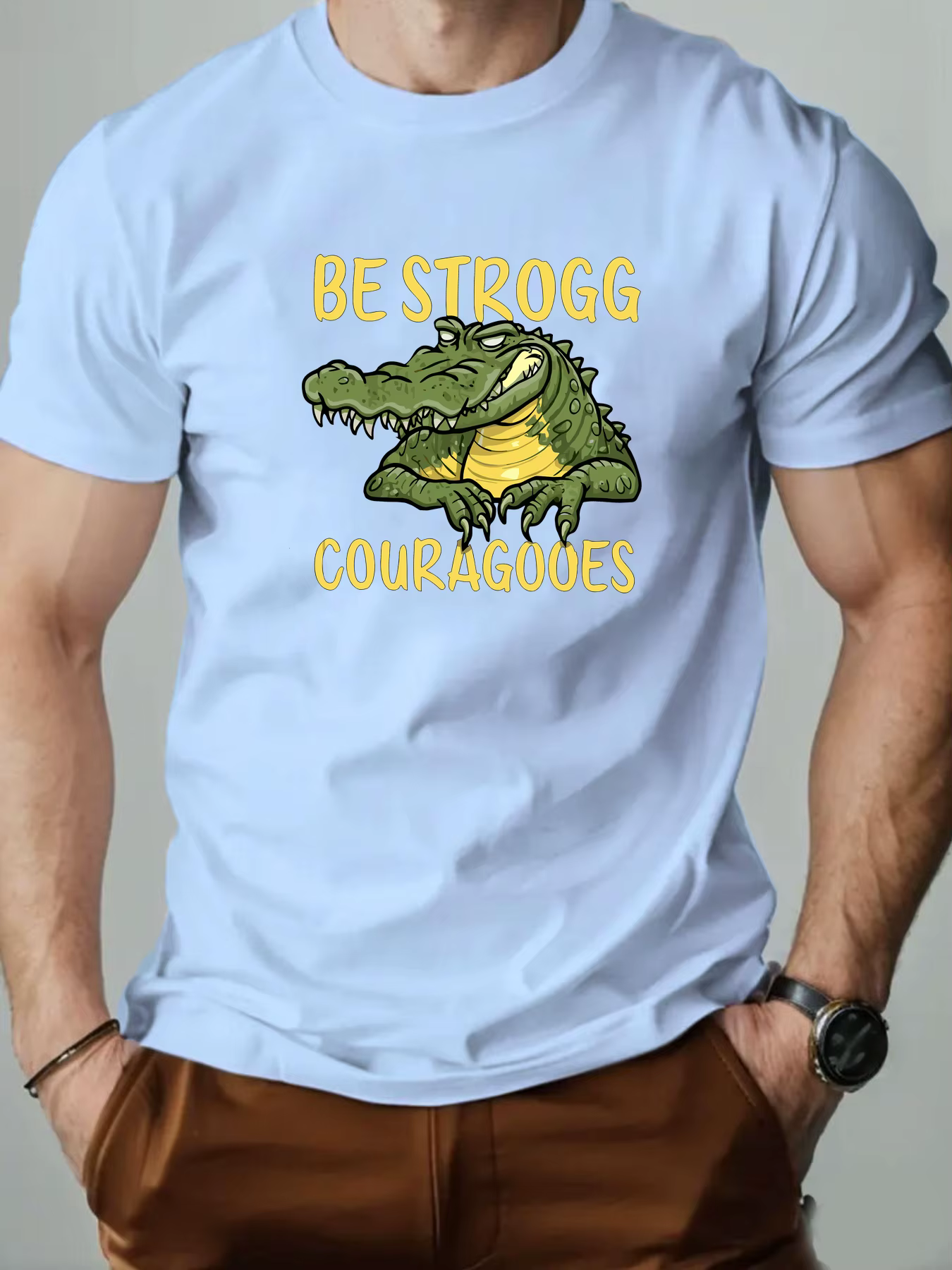 T-shirt col rond pour hommes