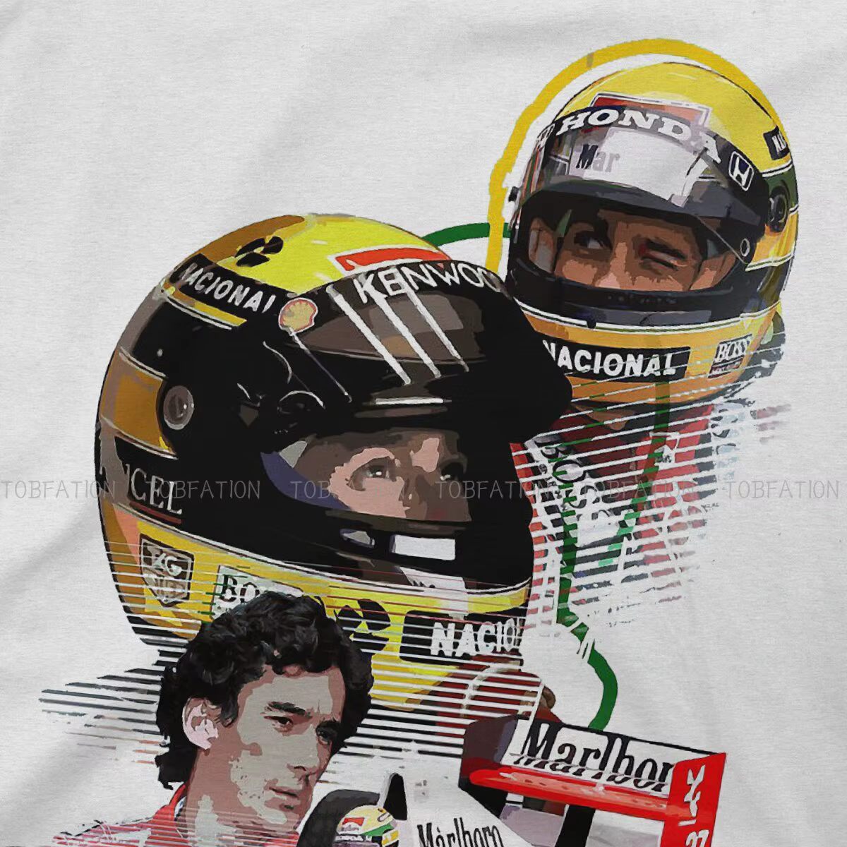 T-shirt personnalisé Ayrton Scannelle F1 Race Raer pour hommes