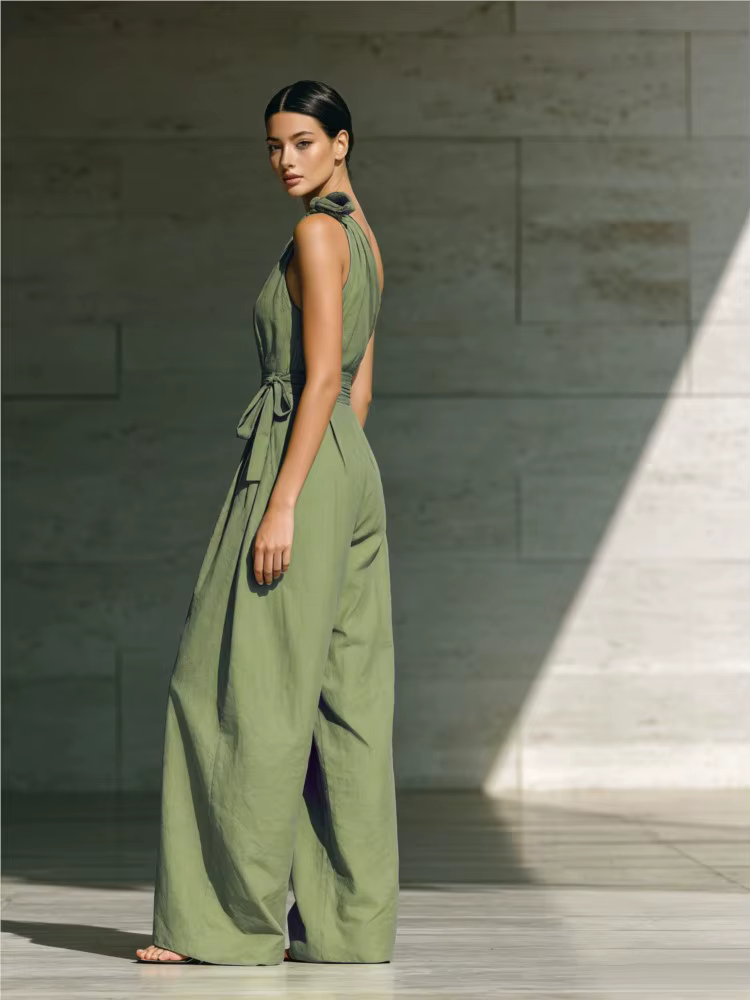 Combinaisons sans manches élégantes pour femme – Collection été 2026 – Tenue décontractée asymétrique à une épaule – Qualité supérieure