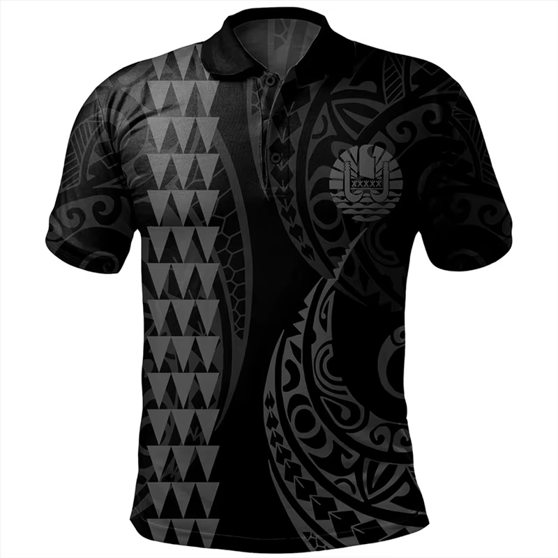 Polo à imprimé 3D de Tahiti pour homme