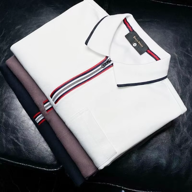Polo à fermeture éclair pour homme, sweat-shirt blanc d'affaires, pulls de poche, formel, en vrac, une pièce, offres de vêtements originaux, média Emo